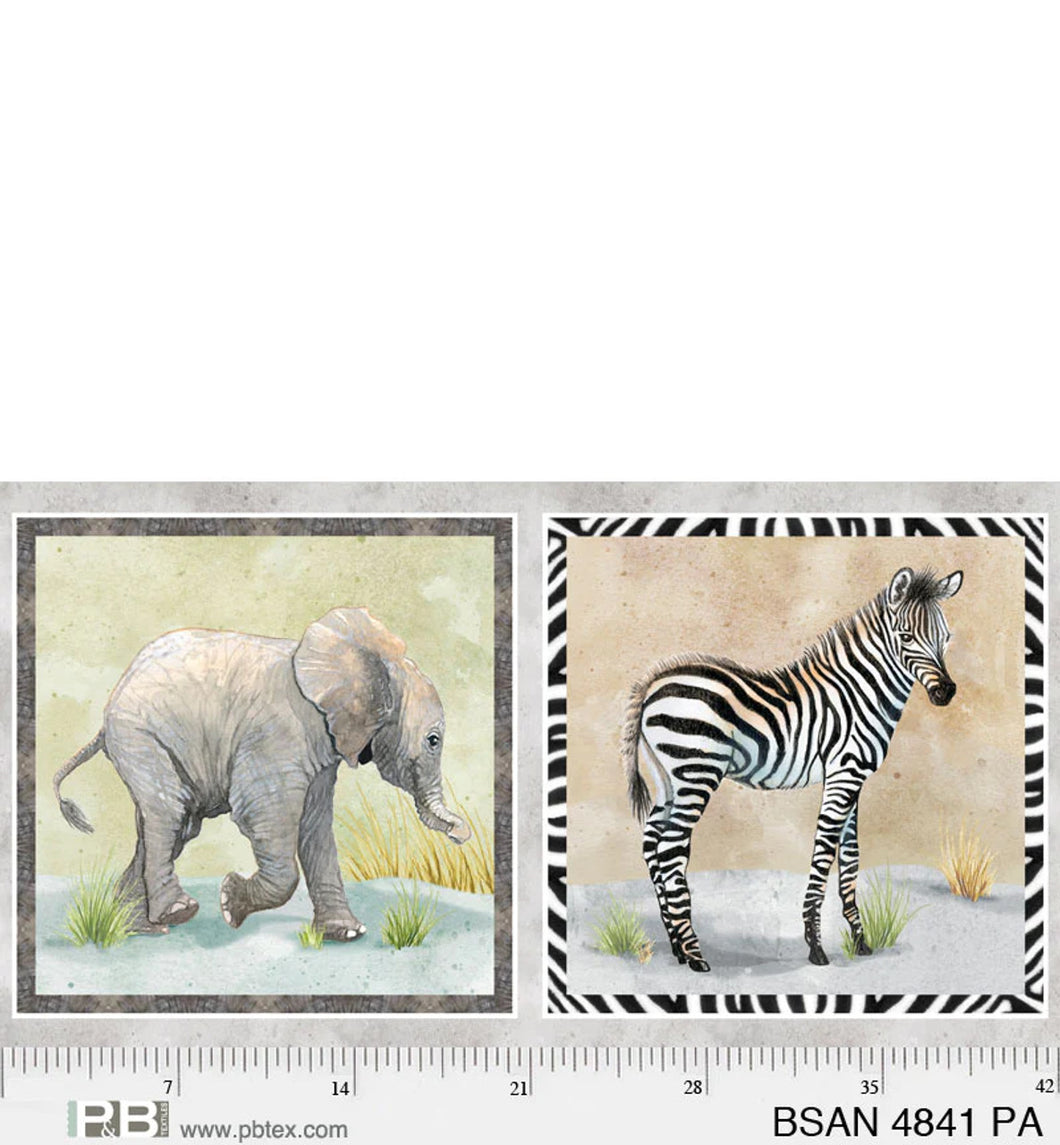 Baby Safari Animals Panel PB4841PA - P & B Textiles