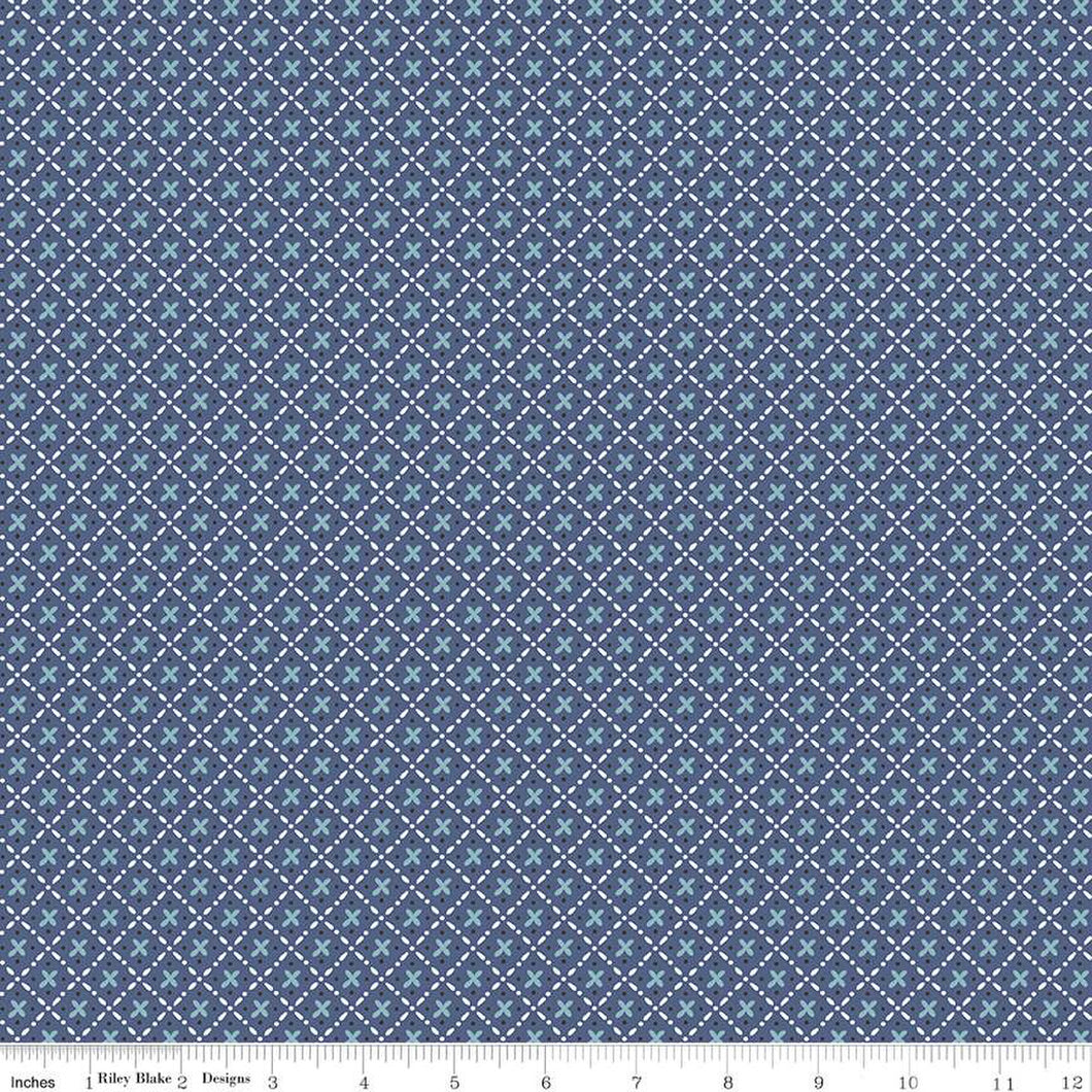 Bee Plaids 25cm C12028 Denim - Lori Holt for Riley Blake Designs