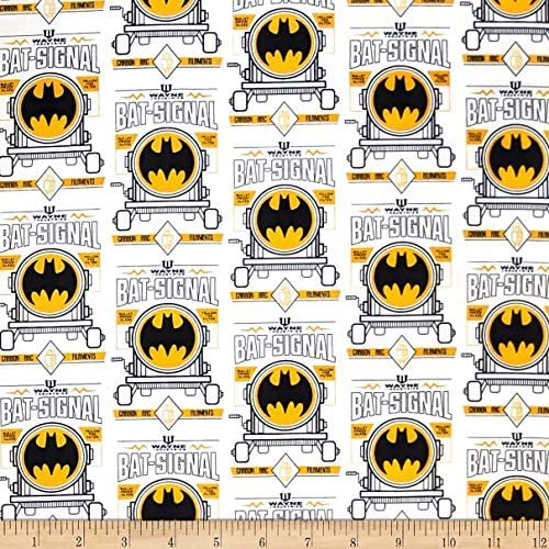 Batman 80 Anniversary 23200120 Bat Signal White - Camelot Fabrics